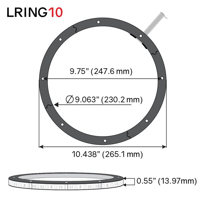 DS18 LRING10 LED RGB Speaker Ring Waterproof 10-Inch - Millions of Colors to Choose from When Install with an RGB Module or One Color When Install Without The RGB Module (Speaker NOT Included) - Image 3